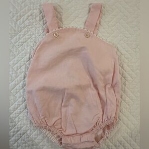 Pink Baby Romper with Button Straps size 12M